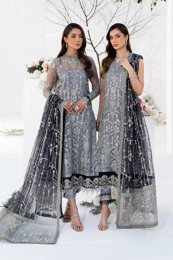 Zarif | LA CELESTE LUXURY Formals | ZLC 05 ASH GREY - Pakistani Clothes for women, in United Kingdom and United States