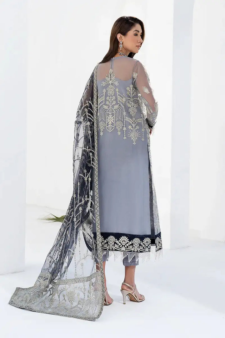 Zarif | LA CELESTE LUXURY Formals | ZLC 05 ASH GREY - Pakistani Clothes for women, in United Kingdom and United States