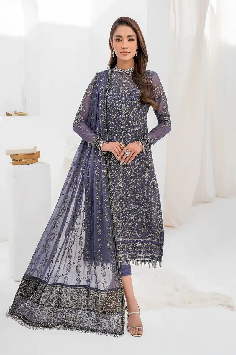 Zarif | LA CELESTE LUXURY Formals | ZLC 08 DUSTY TEAL - Pakistani Clothes for women, in United Kingdom and United States