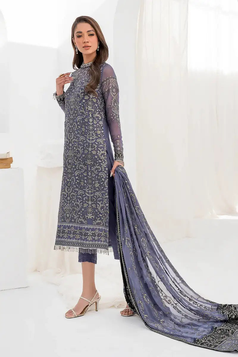 Zarif | LA CELESTE LUXURY Formals | ZLC 08 DUSTY TEAL - Pakistani Clothes for women, in United Kingdom and United States