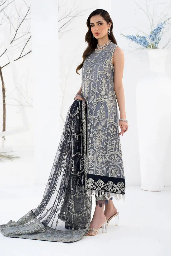 Zarif | LA CELESTE LUXURY Formals | ZLC 05 ASH GREY - Pakistani Clothes for women, in United Kingdom and United States