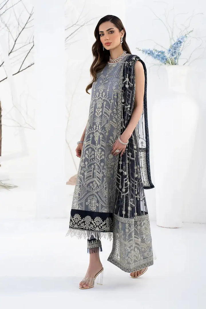 Zarif | LA CELESTE LUXURY Formals | ZLC 05 ASH GREY - Pakistani Clothes for women, in United Kingdom and United States