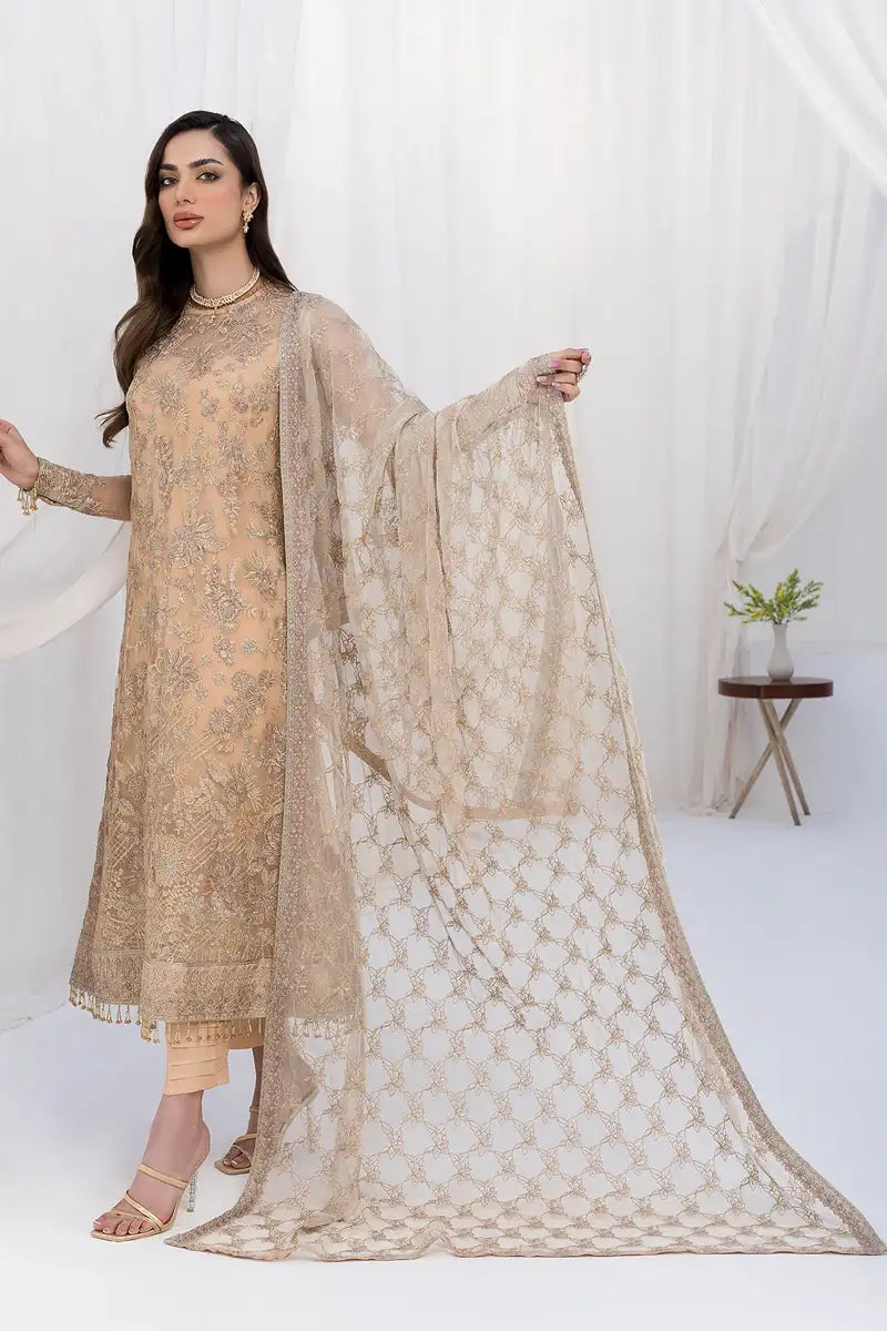 Zarif | LA CELESTE LUXURY Formals | ZLC 07 SAND GLOW - Pakistani Clothes for women, in United Kingdom and United States