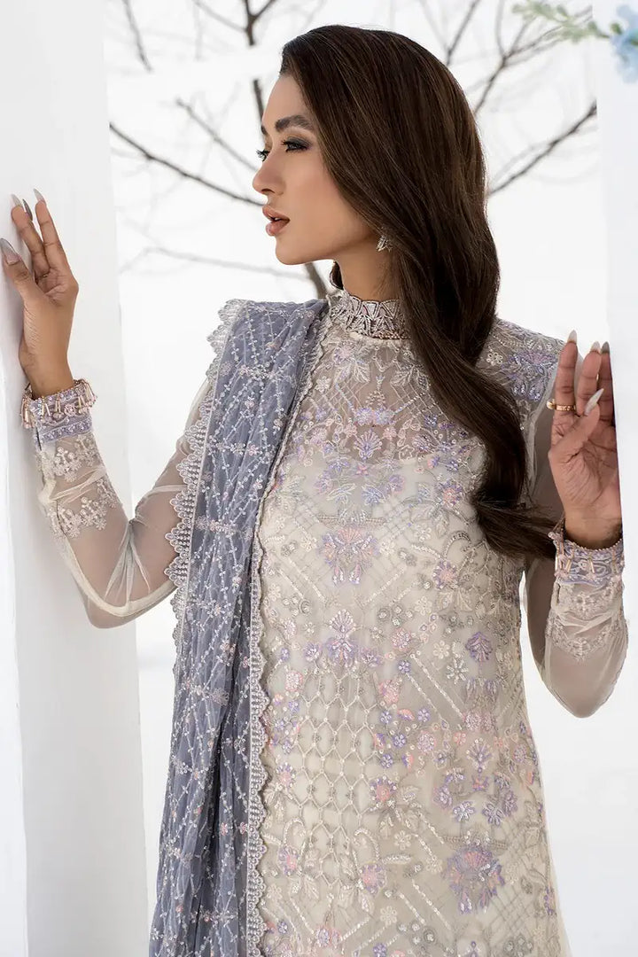 Zarif | LA CELESTE LUXURY Formals | ZLC 02 PEARL WHITE - Pakistani Clothes for women, in United Kingdom and United States