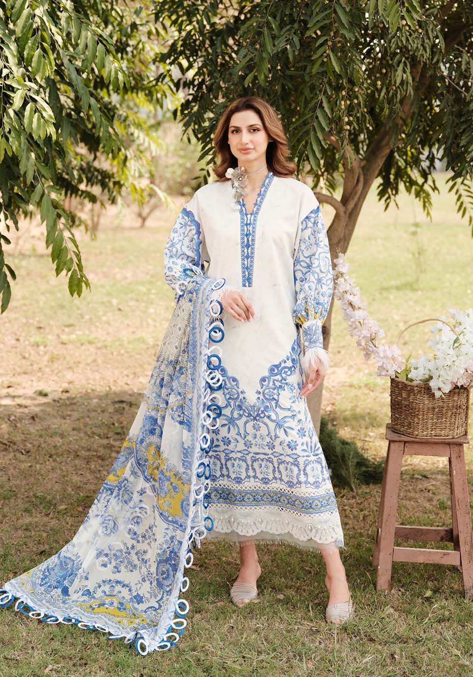 Zarqash | Luxe Lawn 24 | ZQ 7 - Pakistani Clothes for women, in United Kingdom and United States