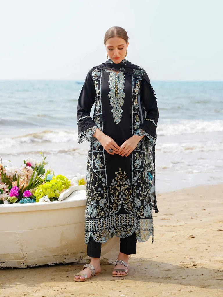 Aabyaan | Saagar Luxury Lawn 24 | AYZEL (AF - 01) - Pakistani Clothes - Hoorain Designer Wear