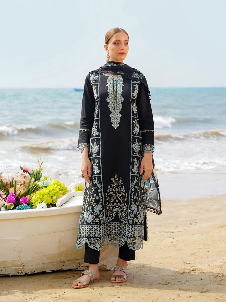 Aabyaan | Saagar Luxury Lawn 24 | AYZEL (AF - 01) - Pakistani Clothes - Hoorain Designer Wear