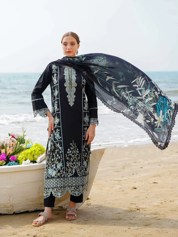 Aabyaan | Saagar Luxury Lawn 24 | AYZEL (AF - 01) - Pakistani Clothes - Hoorain Designer Wear