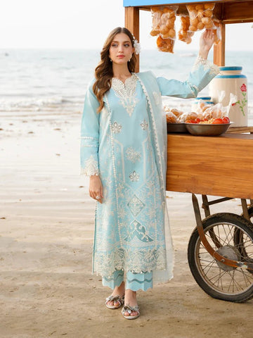 Aabyaan | Saagar Luxury Lawn 24 | FEROZA (AF - 05) - Pakistani Clothes - Hoorain Designer Wear