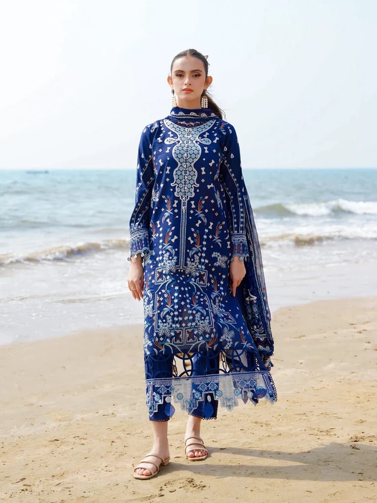 Aabyaan | Saagar Luxury Lawn 24 | ZAMDA (AF - 09) - Pakistani Clothes - Hoorain Designer Wear