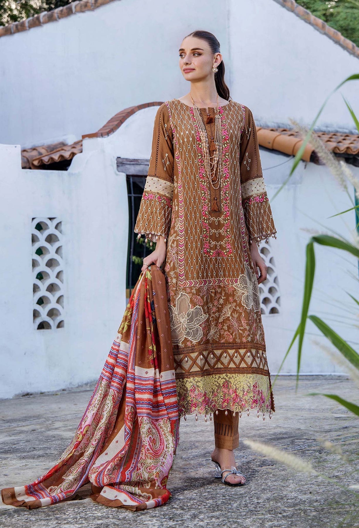 Adans Libas | Lawn Hijab Sheikh 2 | Adan's Lawn 7309 - Pakistani Clothes - Hoorain Designer Wear