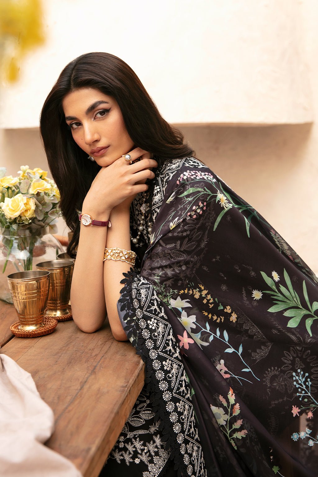 Afrozeh | Cascade Luxury Lawn 24 | Mila - Pakistani Clothes - Hoorain Designer Wear