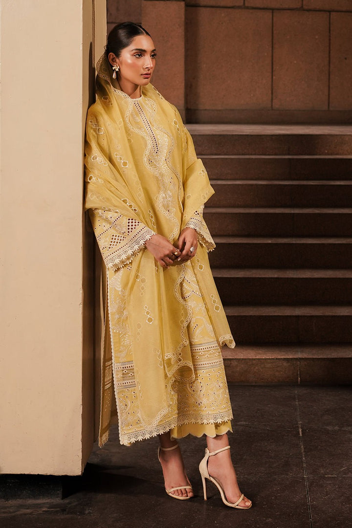 Afrozeh | Chikankari Lawn 24 | Canary - Pakistani Clothes - Hoorain Designer Wear