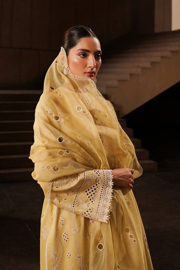 Afrozeh | Chikankari Lawn 24 | Canary - Pakistani Clothes - Hoorain Designer Wear