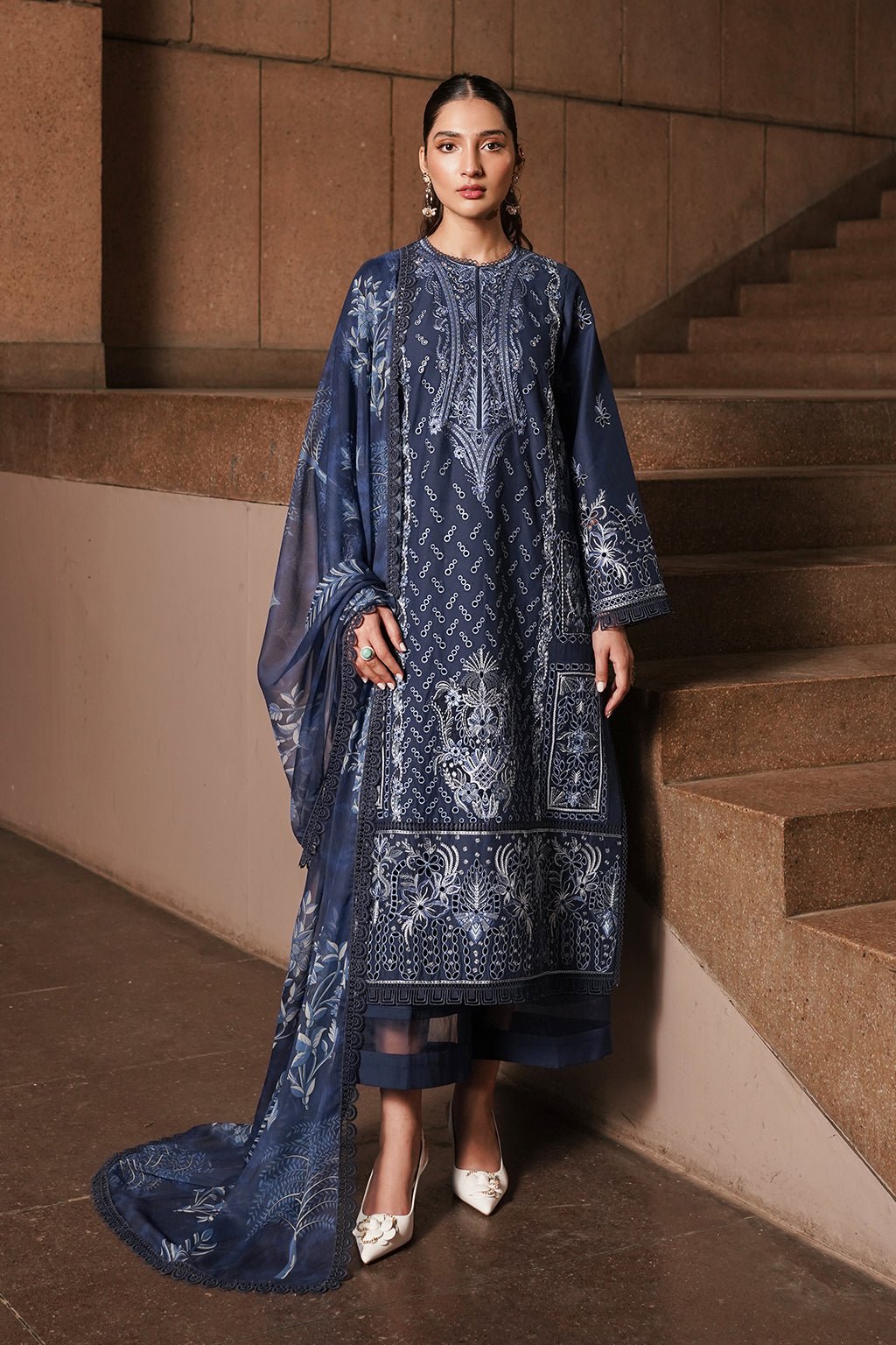 Afrozeh | Chikankari Lawn 24 | Capri - Pakistani Clothes - Hoorain Designer Wear