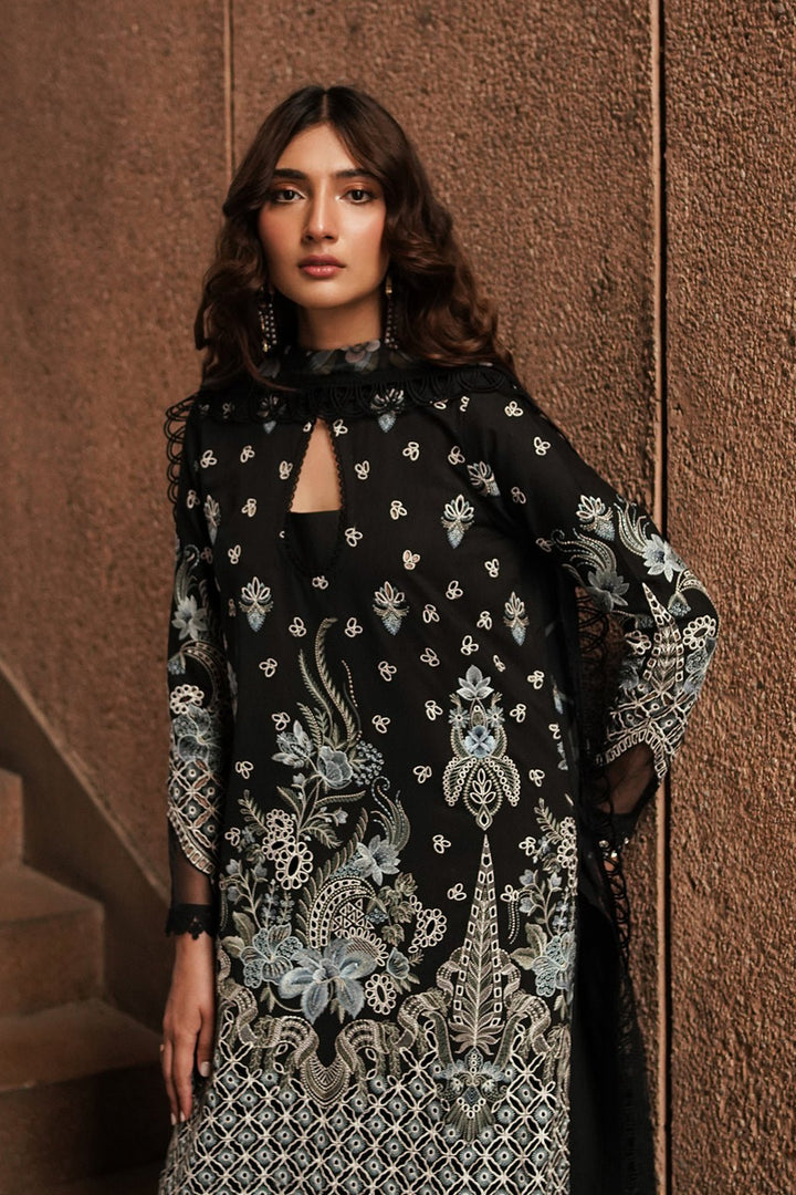 Afrozeh | Chikankari Lawn 24 | Caviar - Pakistani Clothes - Hoorain Designer Wear