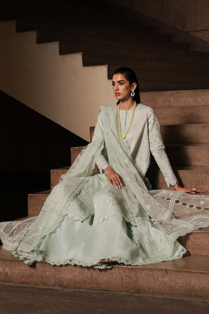 Afrozeh | Chikankari Lawn 24 | Celadon - Pakistani Clothes - Hoorain Designer Wear