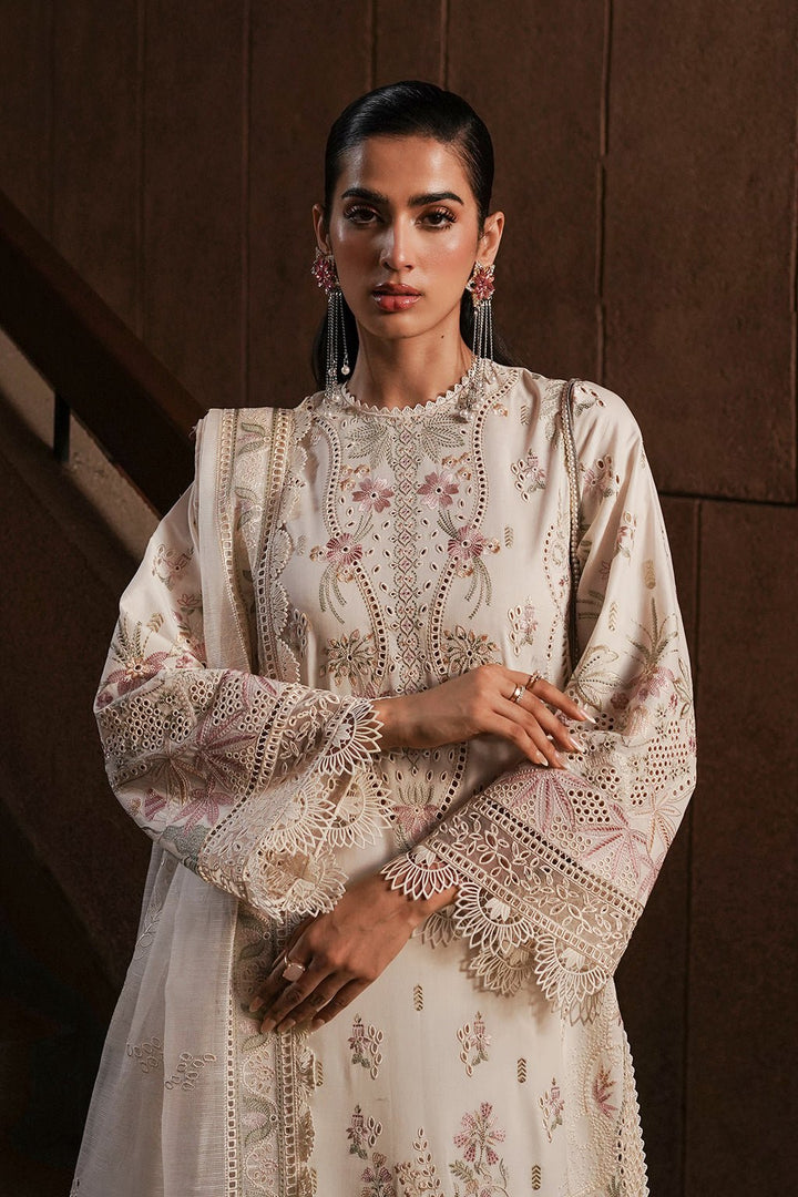 Afrozeh | Chikankari Lawn 24 | Gypsum - Pakistani Clothes - Hoorain Designer Wear