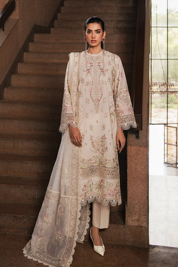 Afrozeh | Chikankari Lawn 24 | Gypsum - Pakistani Clothes - Hoorain Designer Wear