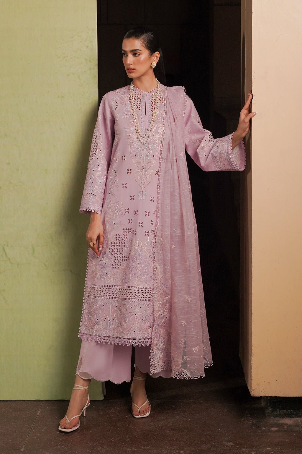 Afrozeh | Chikankari Lawn 24 | Thistle - Pakistani Clothes - Hoorain Designer Wear