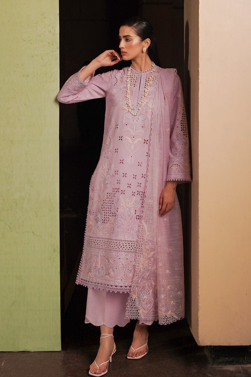 Afrozeh | Chikankari Lawn 24 | Thistle - Pakistani Clothes - Hoorain Designer Wear