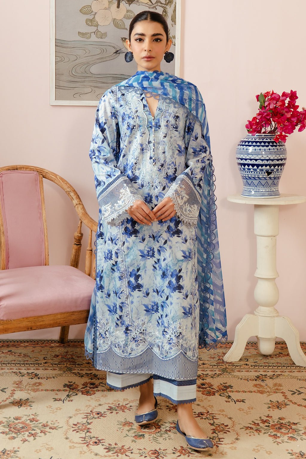 Afrozeh | Malina Lawn Collection| Merial - Pakistani Clothes - Hoorain Designer Wear