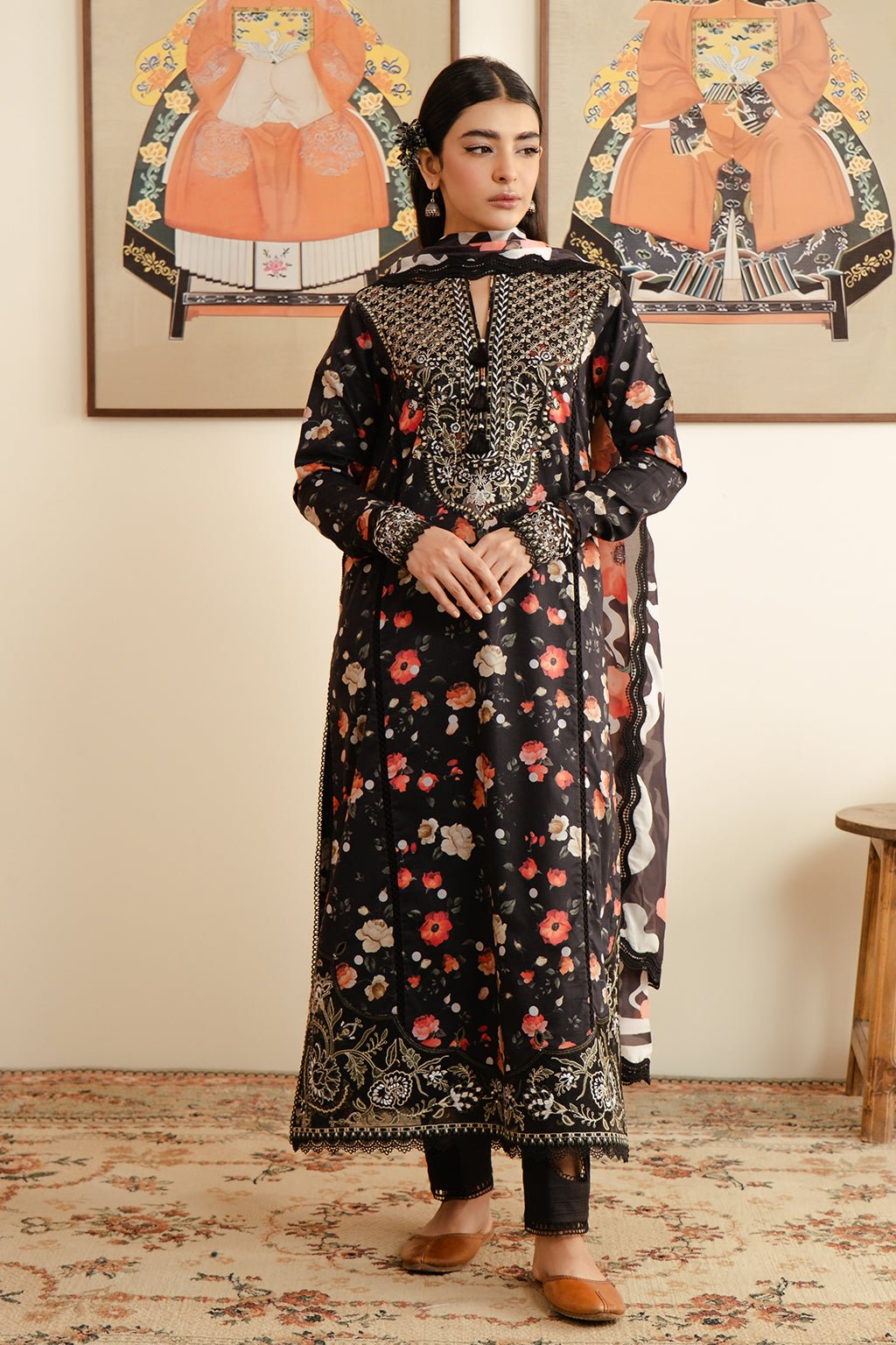 Afrozeh | Malina Lawn Collection| Valeria - Pakistani Clothes - Hoorain Designer Wear