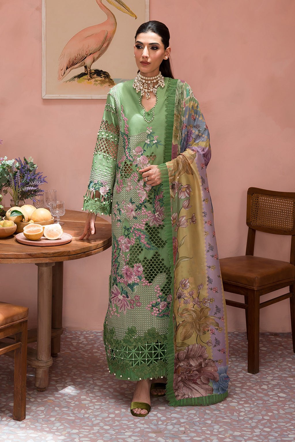 Afrozeh | The Pinted Grden Lawn 24 | Celestial Bouquet - Pakistani Clothes - Hoorain Designer Wear