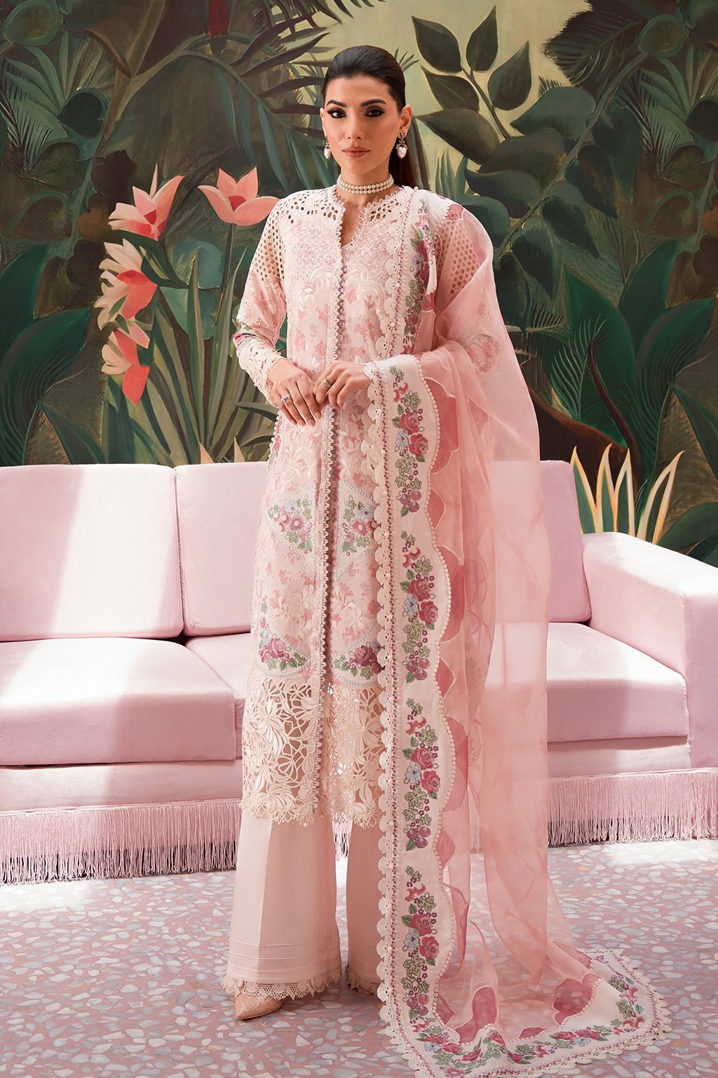 Afrozeh | The Pinted Grden Lawn 24 | Daisy Dream - Pakistani Clothes - Hoorain Designer Wear