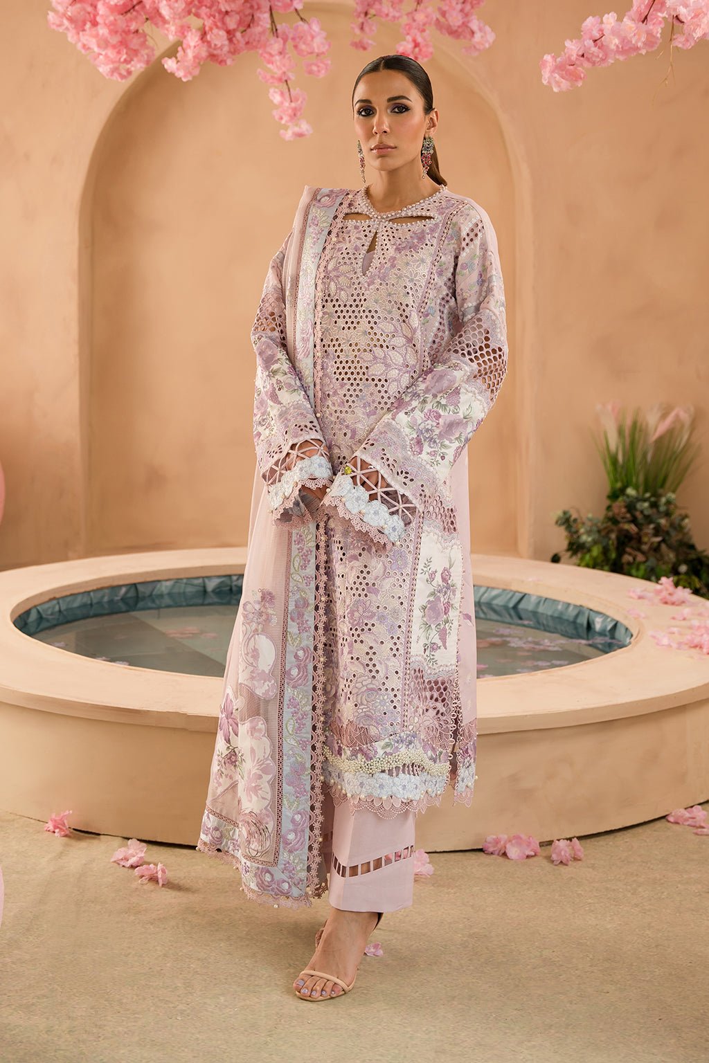 Afrozeh | The Pinted Grden Lawn 24 | Honeysuckle - Pakistani Clothes - Hoorain Designer Wear