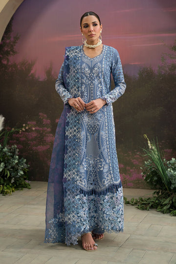 Afrozeh | The Pinted Grden Lawn 24 | Indigo Ink - Pakistani Clothes - Hoorain Designer Wear