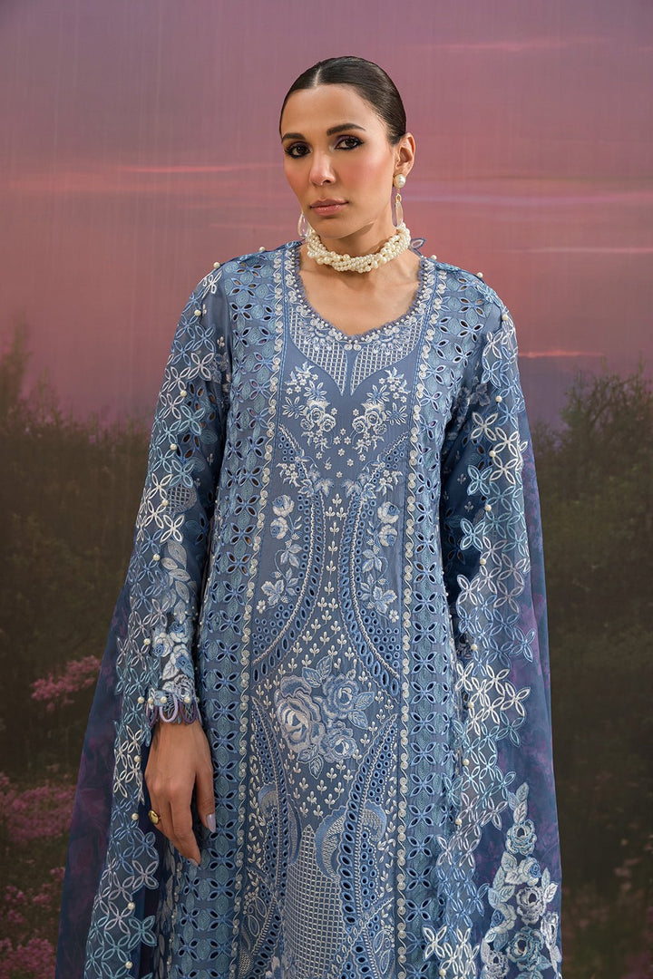 Afrozeh | The Pinted Grden Lawn 24 | Indigo Ink - Pakistani Clothes - Hoorain Designer Wear