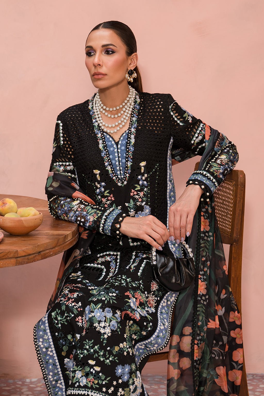 Afrozeh | The Pinted Grden Lawn 24 | Midnight Muse - Pakistani Clothes - Hoorain Designer Wear