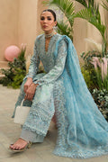 Afrozeh | The Pinted Grden Lawn 24 | Serene Sapphire - Pakistani Clothes - Hoorain Designer Wear