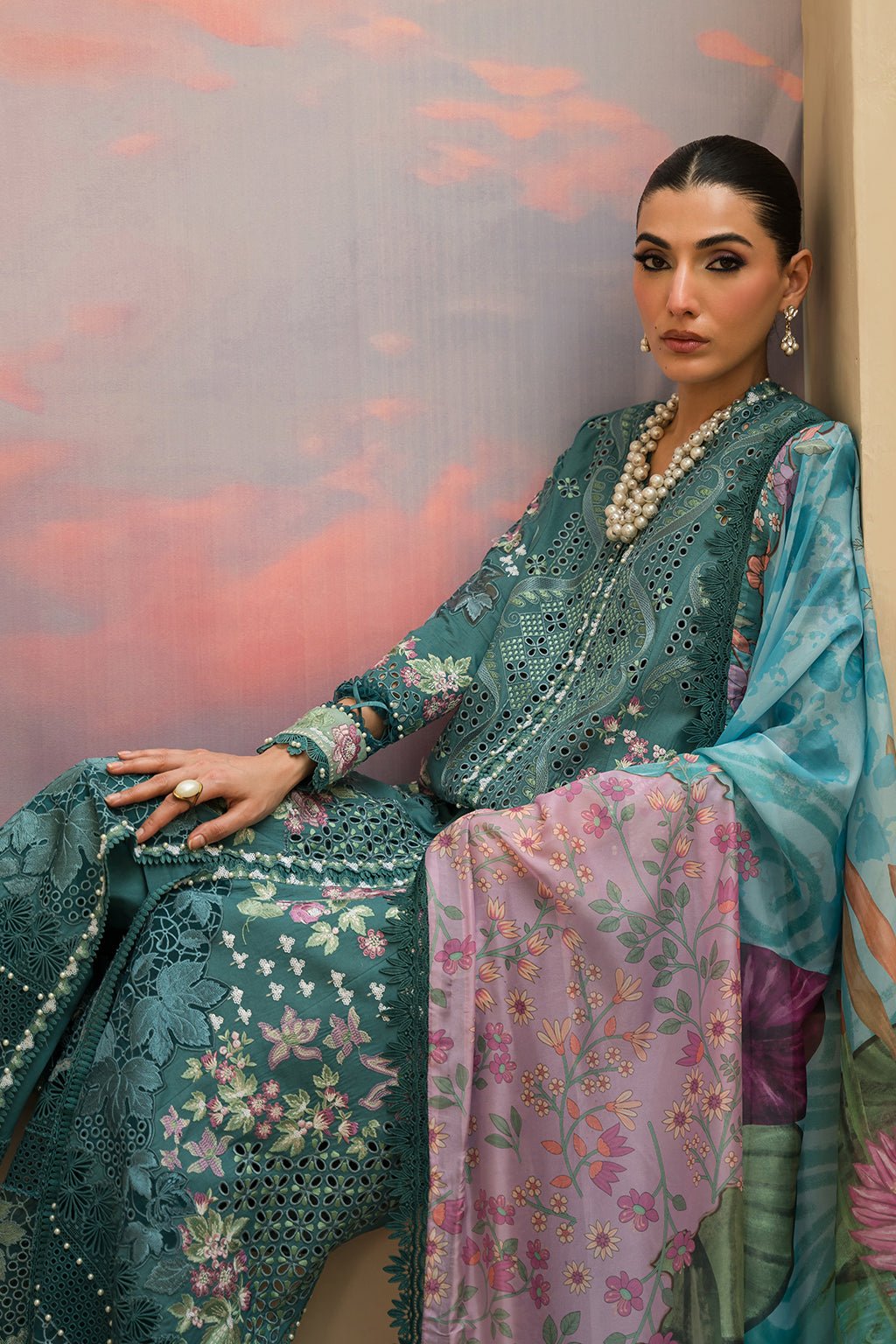 Afrozeh | The Pinted Grden Lawn 24 | Stellar Sage - Pakistani Clothes - Hoorain Designer Wear