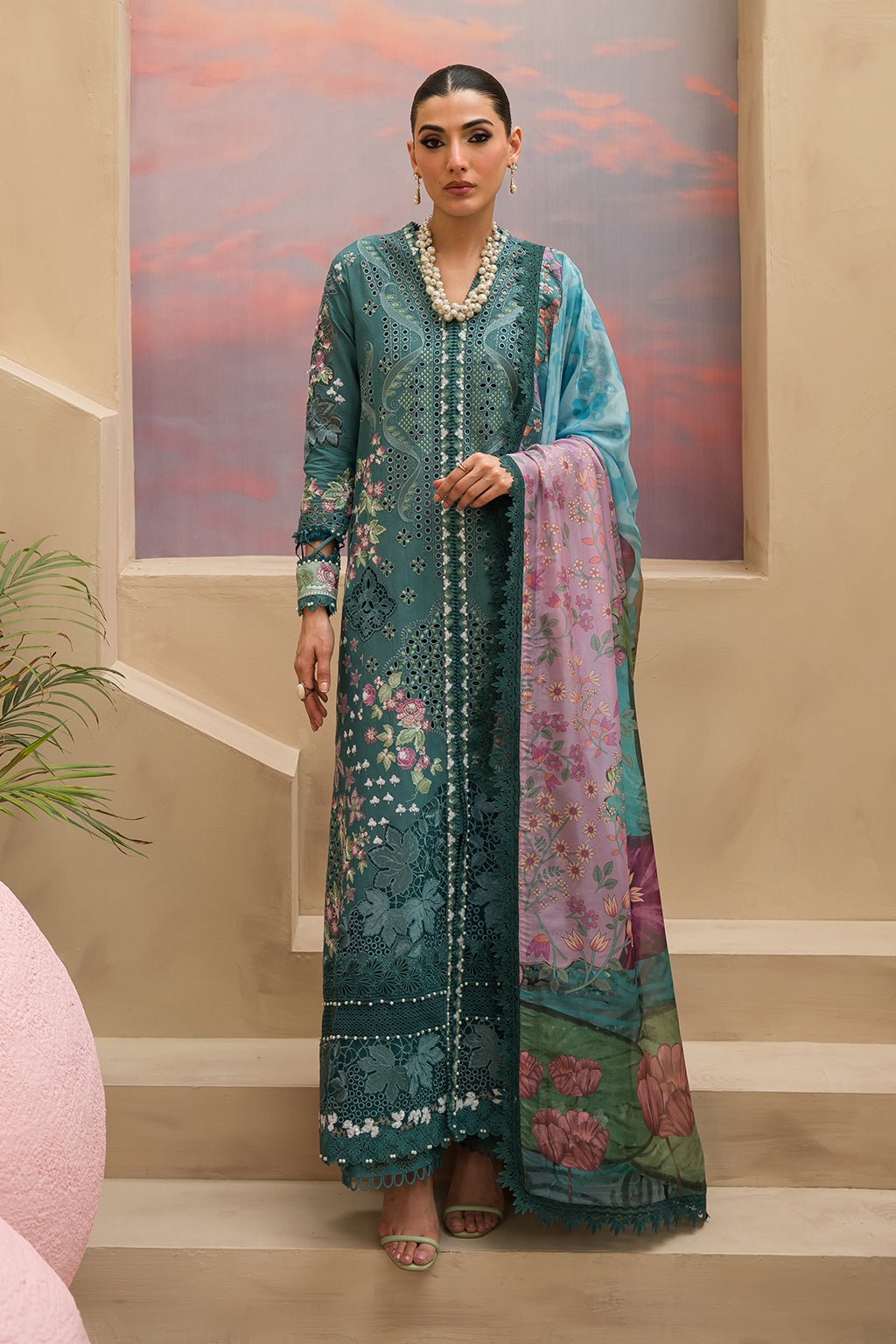 Afrozeh | The Pinted Grden Lawn 24 | Stellar Sage - Pakistani Clothes - Hoorain Designer Wear