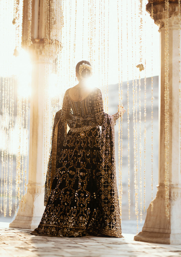Aik Atelier Dastoor Velvet 24 | Weddimg Dresses UK  Tagged "Black"   Hoorain Designer Wear