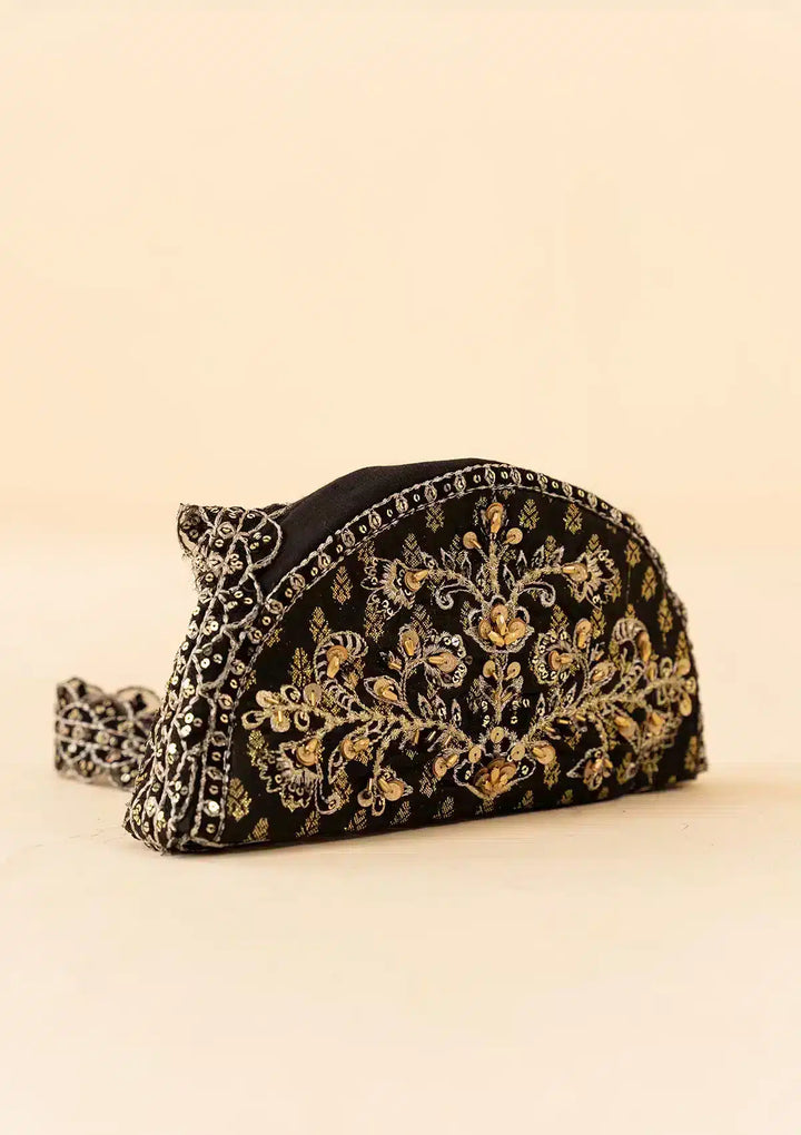 BLACK JAMAWAAR BAG - Pakistani Clothes for women, in United Kingdom and United States