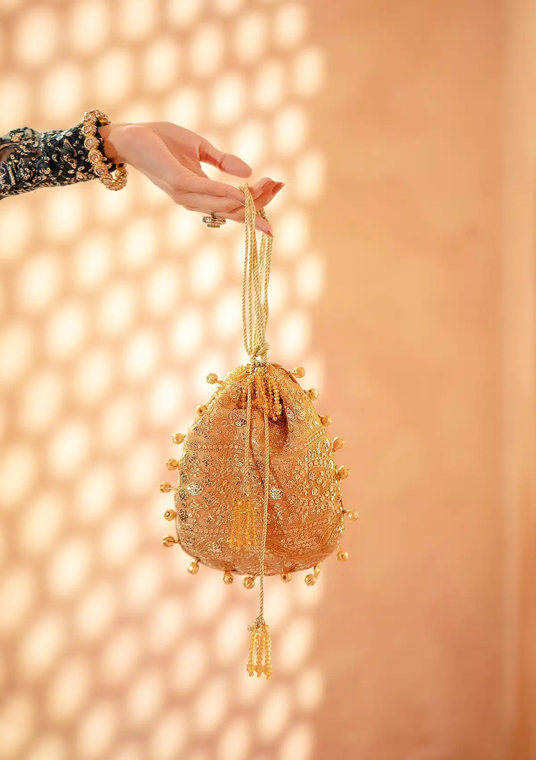 GOLD TISSUE POTLI - Pakistani Clothes for women, in United Kingdom and United States