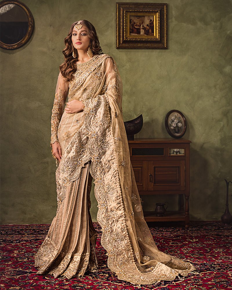 Ain | Aroosh Luxury Formals 24 | AR - 82 NAZNEEN (Gold) - Pakistani Clothes - Hoorain Designer Wear