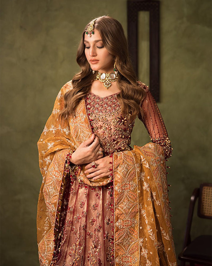 Ain | Aroosh Luxury Formals 24 | AR - 90 MAH - E - ROOH (Maroon) - Pakistani Clothes - Hoorain Designer Wear