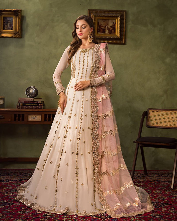 Ain | Aroosh Luxury Formals 24 | AR - 91 NOOR - E - NAZAR (Off White) - Pakistani Clothes - Hoorain Designer Wear