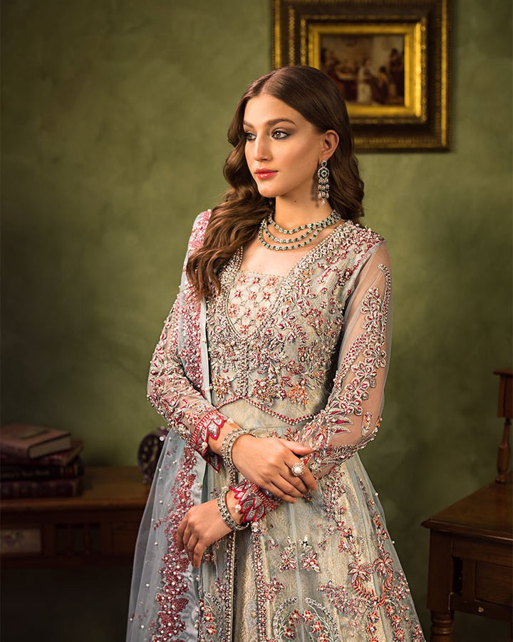 Ain | Aroosh Luxury Formals 24 | AR - 93 ALEESHA (Ice Grey) - Pakistani Clothes - Hoorain Designer Wear