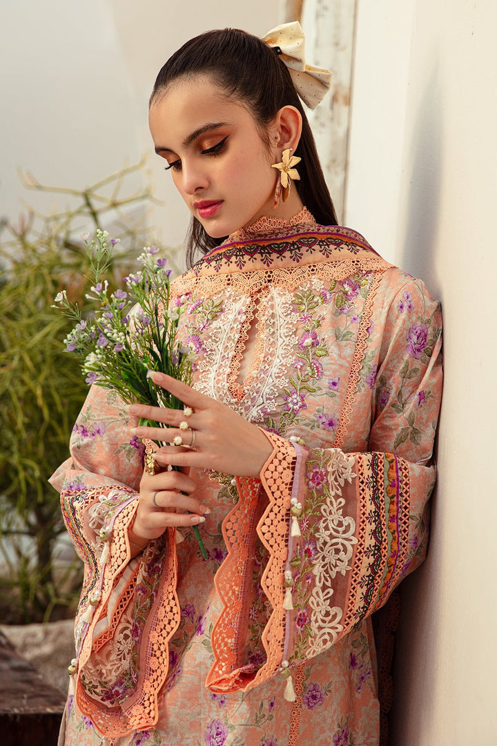 AJR Couture | Alif Affordable Lawn 24 | CORAL BLUSH - Pakistani Clothes - Hoorain Designer Wear