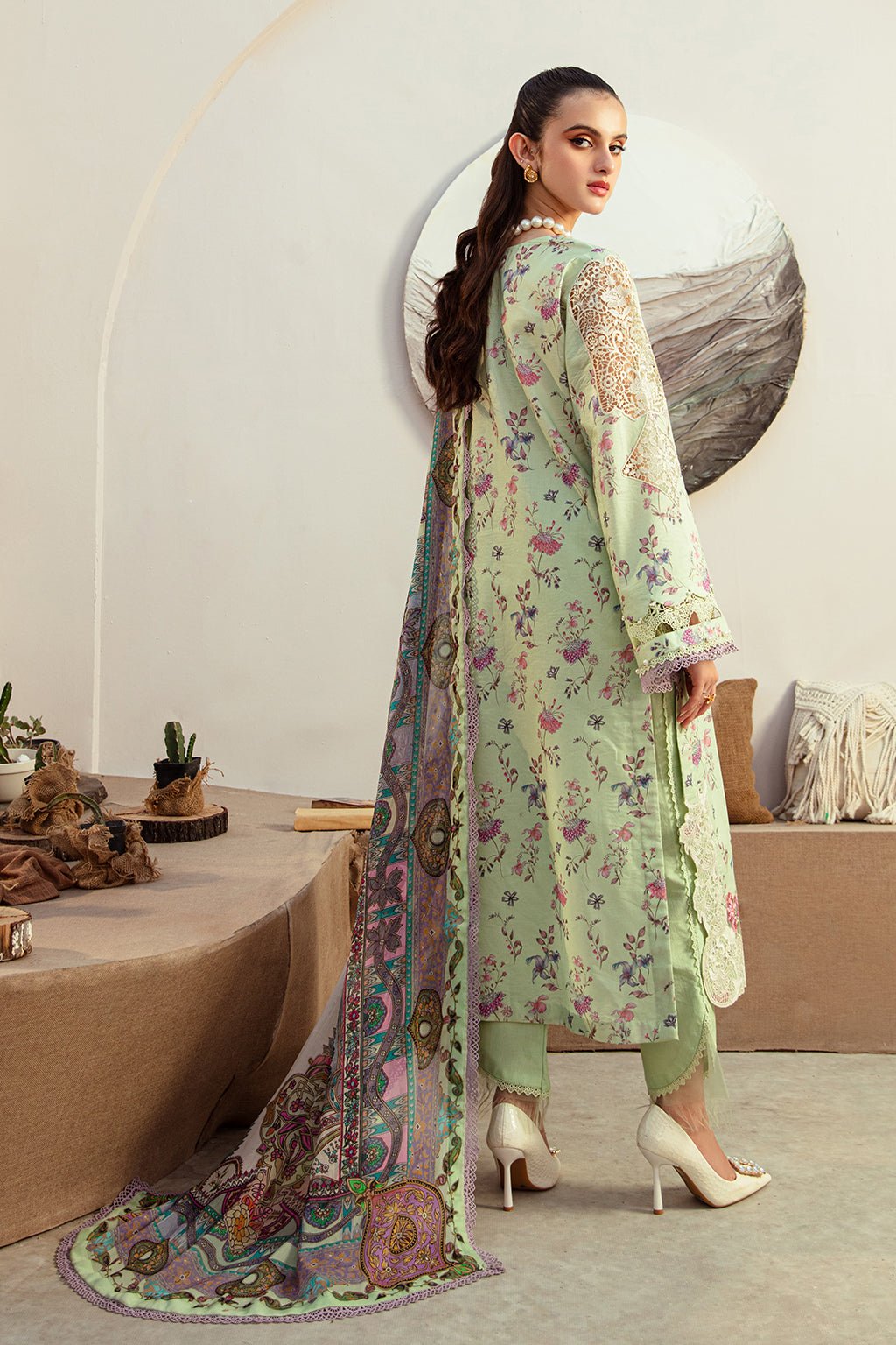 AJR Couture | Alif Affordable Lawn 24 | MINT MAGIC - Pakistani Clothes - Hoorain Designer Wear