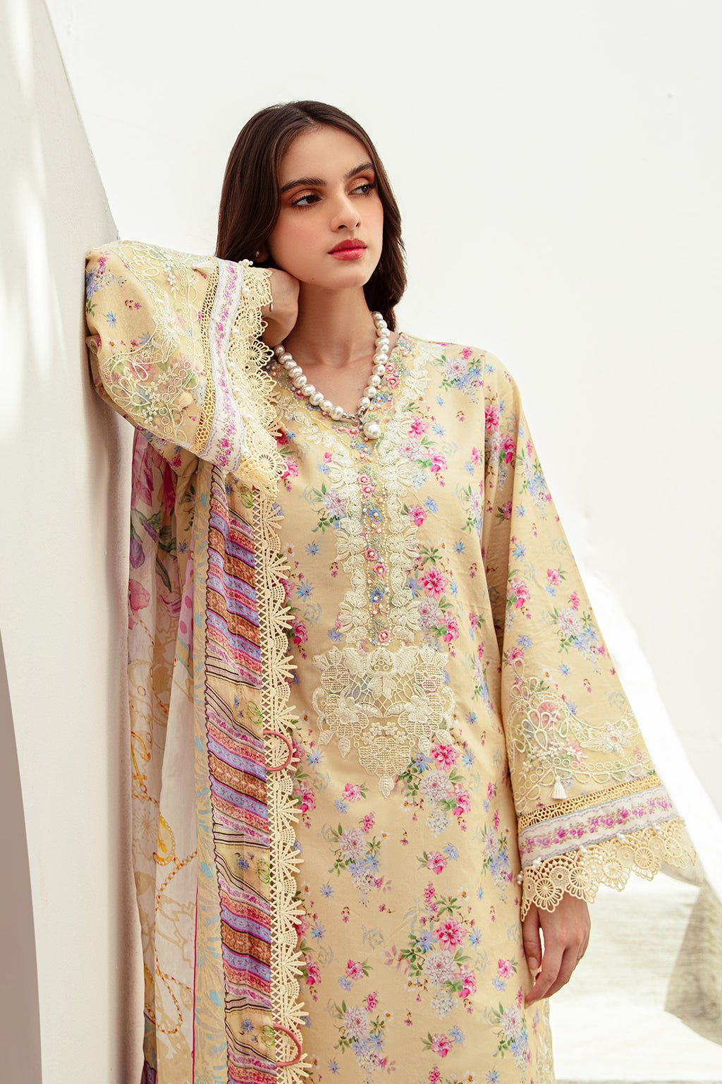 AJR Couture | Alif Affordable Lawn 24 | SUNNY DELIGHT - Pakistani Clothes - Hoorain Designer Wear