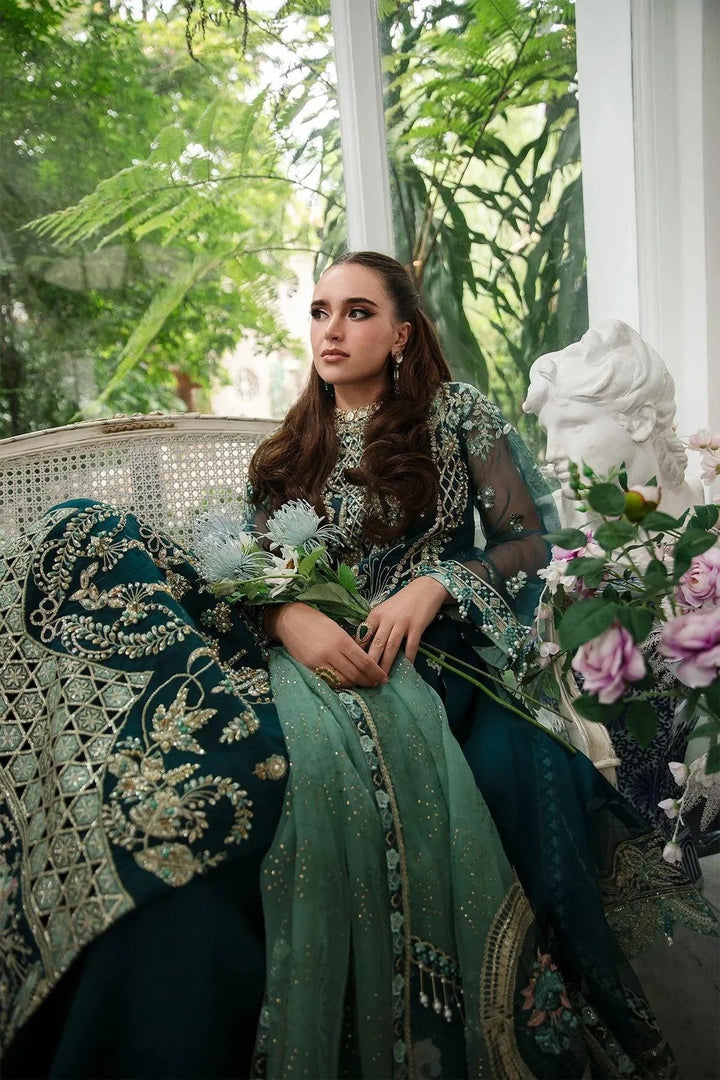 AJR Couture | Alif Luxury Wedding Formals 23 | Teal - Pakistani Clothes - Hoorain Designer Wear