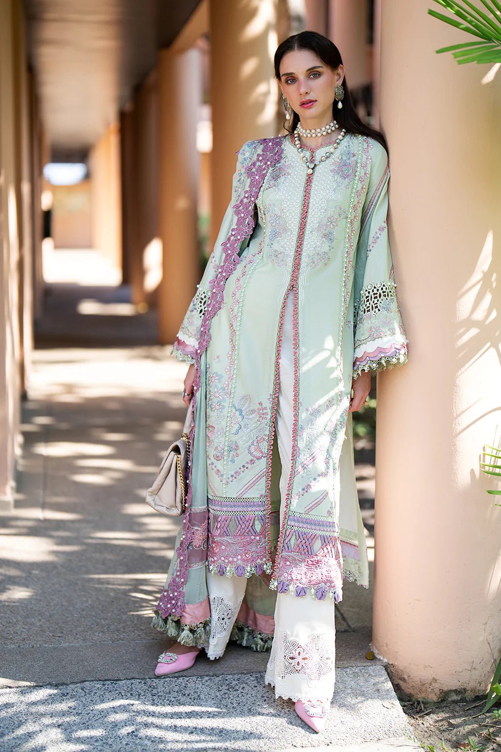 AJR Couture | Alif Signature Luxury Lawn 24 | Aura - Pakistani Clothes - Hoorain Designer Wear