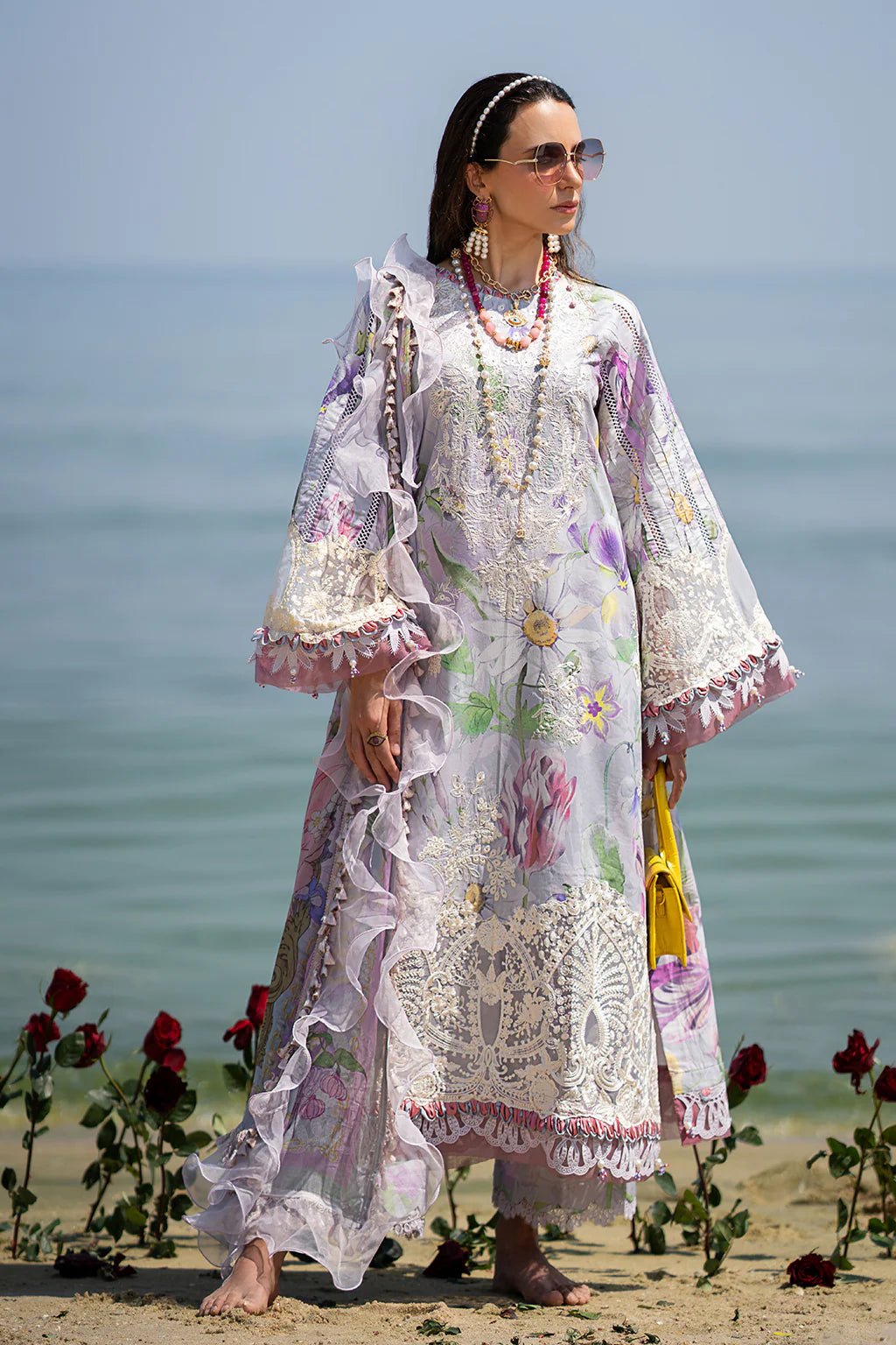 AJR Couture | Alif Signature Luxury Lawn 24 | Lyra - Pakistani Clothes - Hoorain Designer Wear