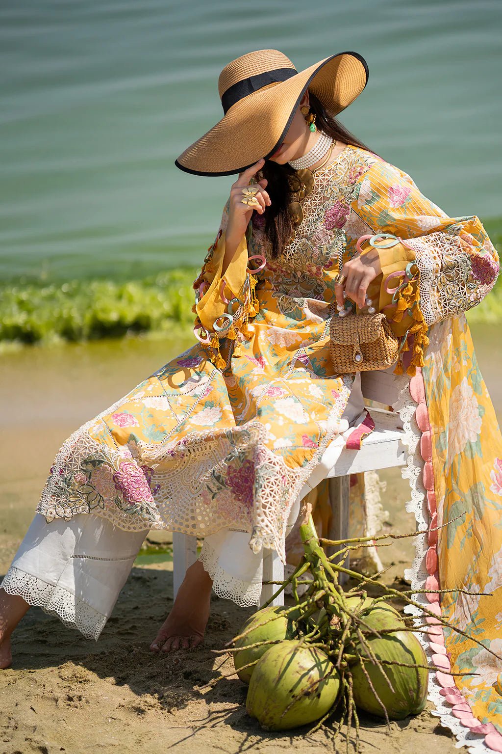 AJR Couture | Alif Signature Luxury Lawn 24 | Sunlit - Pakistani Clothes - Hoorain Designer Wear